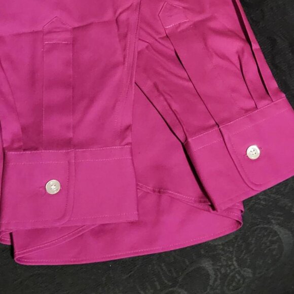 "LAND'S  END" WOMEN PINPOINT OXFORD FUSHCIA SHIRT - SIZE 8 - [NWOT] - Picture 5 of 9